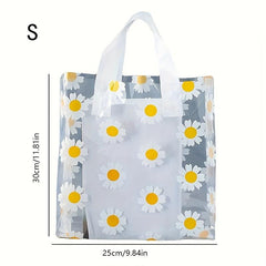 50pcs Small Daisy Sunflower Shopping Tote Bag for Parties and Holidays