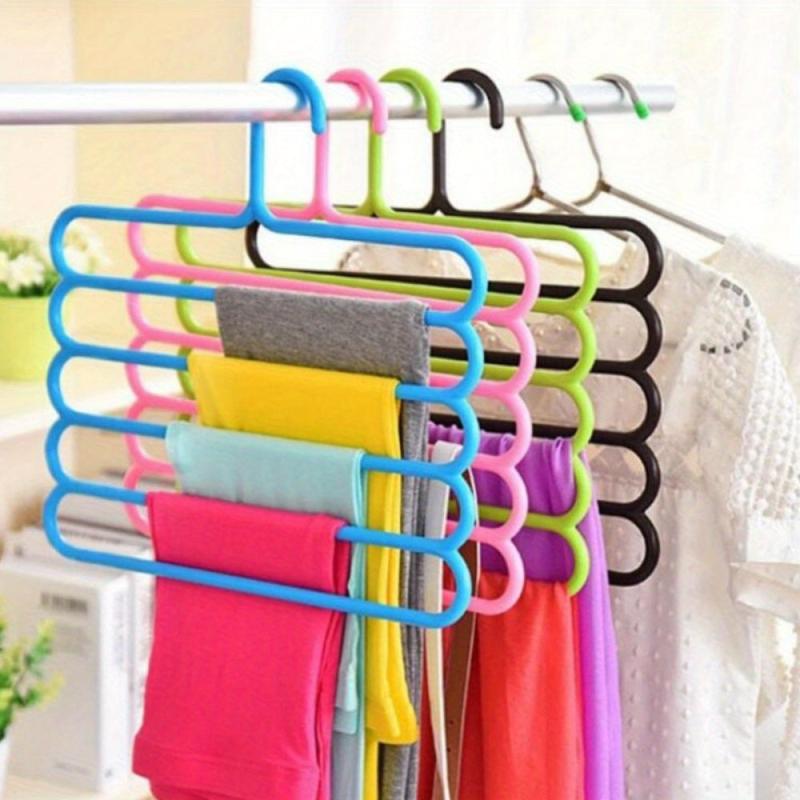 3pcs Five Layer Pants Rack Wardrobe Hanger Pants Storage