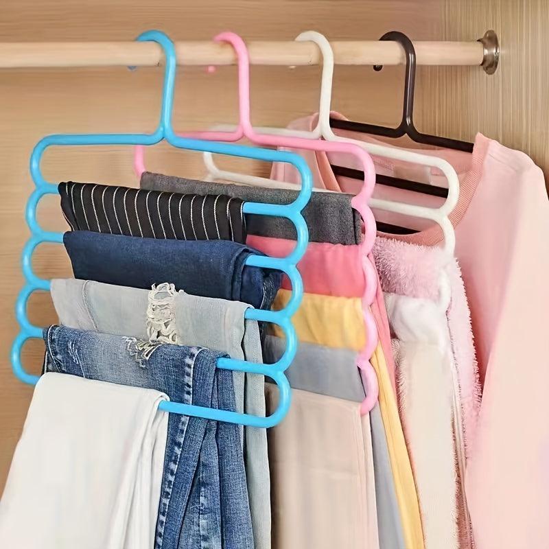 3pcs Five Layer Pants Rack Wardrobe Hanger Pants Storage