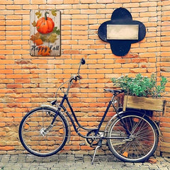 Vintage Happy Fall Autumn Pumpkin Metal Tin Sign 20 X 30