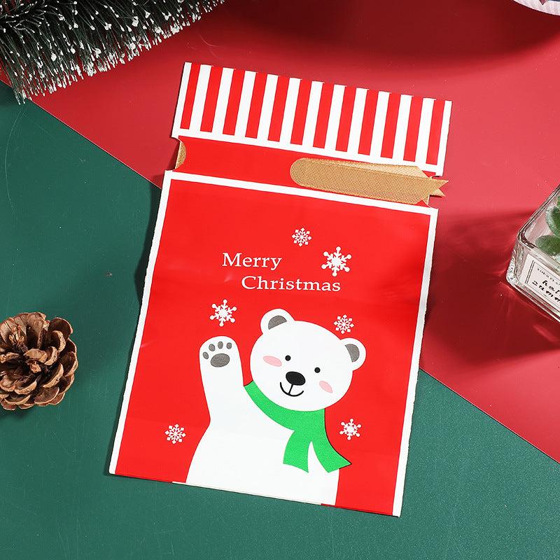 15Pcs Christmas Gift Cartoon Bag Candy Biscuit Bag Decoration