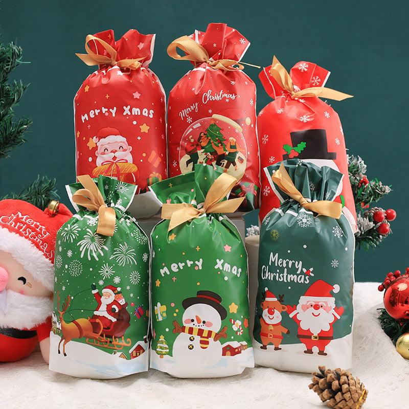 15Pcs Christmas Gift Cartoon Bag Candy Biscuit Bag Decoration