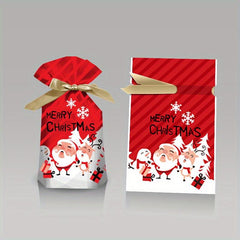 15Pcs Christmas Gift Cartoon Bag Candy Biscuit Bag Decoration