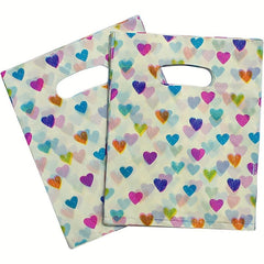 Small Plastic Shopping Bag Love Heart Pattern Retail Boutique Gift Bag