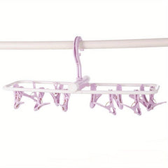 12-Clip Folding Clothes Rack Hanger