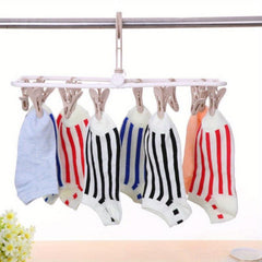 12-Clip Folding Clothes Rack Hanger
