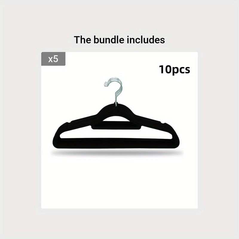 10pcs Slim Felt Hangers W Tie Bar Non Slip Swivel Hook