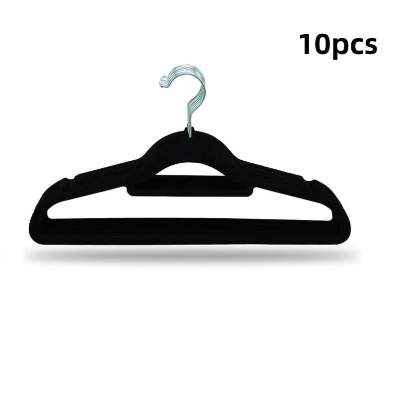 10pcs Slim Felt Hangers W Tie Bar Non Slip Swivel Hook