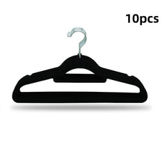 10pcs Slim Felt Hangers W Tie Bar Non Slip Swivel Hook