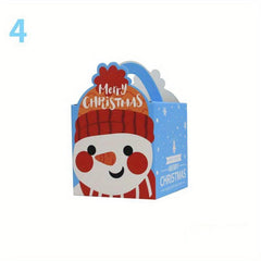 10pcs Cartoon Merry Christmas Treat Boxes for Candy Biscuit Cakes Paper Box