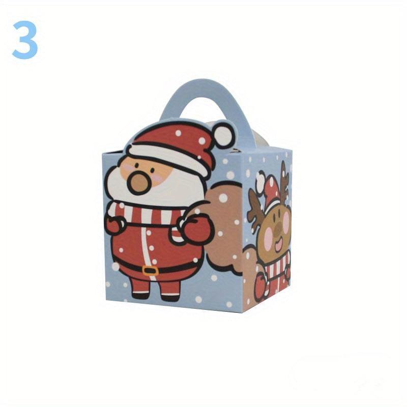 10pcs Cartoon Merry Christmas Treat Boxes for Candy Biscuit Cakes Paper Box