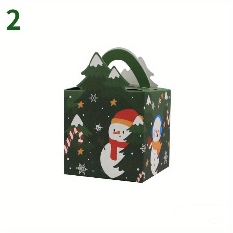 10pcs Cartoon Merry Christmas Treat Boxes for Candy Biscuit Cakes Paper Box