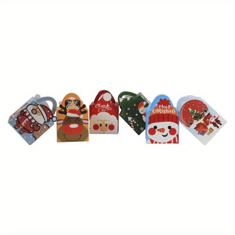 10pcs Cartoon Merry Christmas Treat Boxes for Candy Biscuit Cakes Paper Box