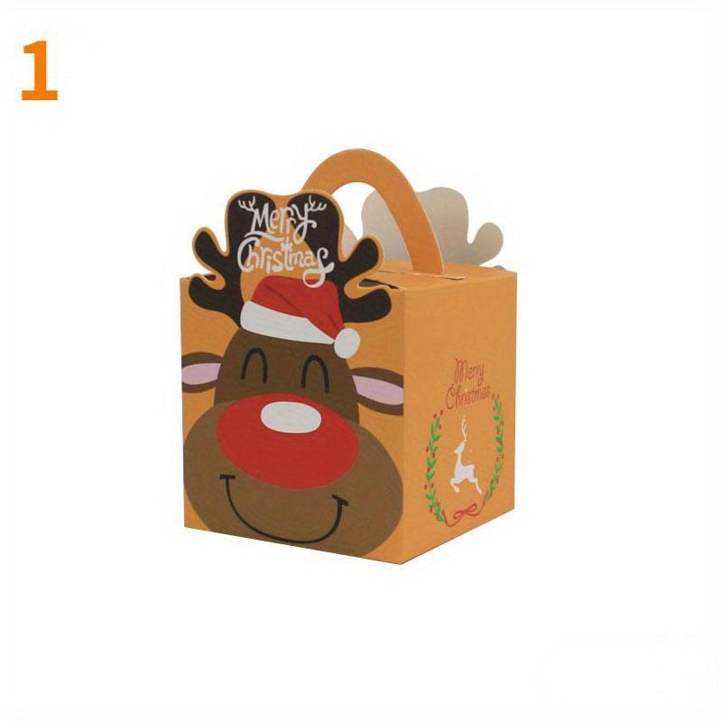 10pcs Cartoon Merry Christmas Treat Boxes for Candy Biscuit Cakes Paper Box