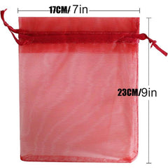 20Pcs Wine Organza Gift Bags Small Mesh Drawstring Christmas Gift
