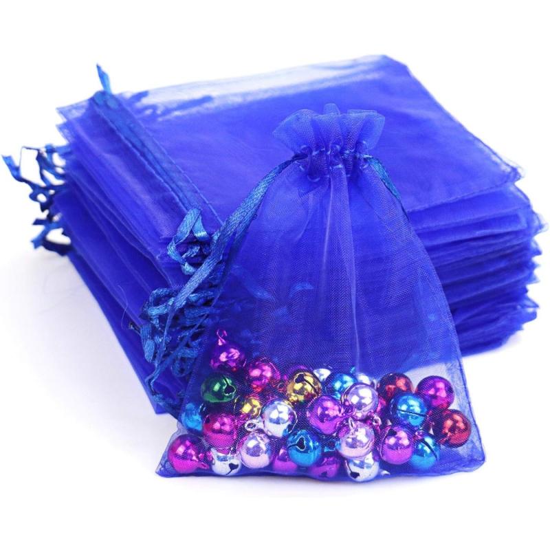 20Pcs Wine Organza Gift Bags Small Mesh Drawstring Christmas Gift