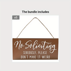 No Soliciting Sign & Funny House Door Hanging - Don't Make It Weird
