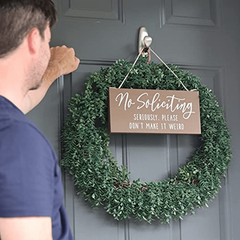 No Soliciting Sign & Funny House Door Hanging - Don't Make It Weird