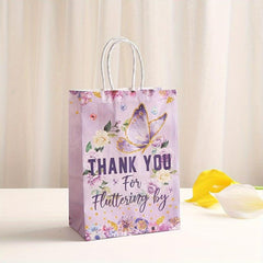 6pcs Butterfly & Bird Paper Bags Brown Gift Tote with Candy Bags Party Supplies