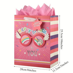4pcs Happy Birthday Gift Bags with Tissue Papers and Tag - Medium