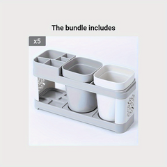 Hollow Toothbrush and Toothpaste Holder Set for Bathroom Storage