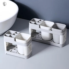 Hollow Toothbrush and Toothpaste Holder Set for Bathroom Storage