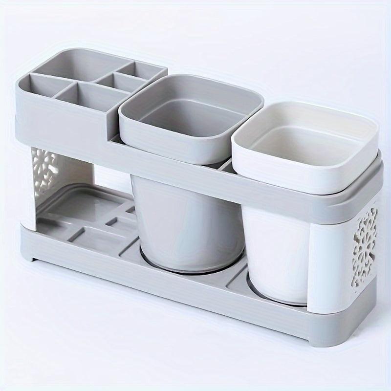 Hollow Toothbrush and Toothpaste Holder Set for Bathroom Storage