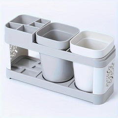 Hollow Toothbrush and Toothpaste Holder Set for Bathroom Storage