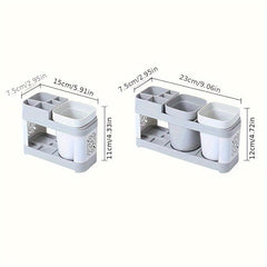 Hollow Toothbrush and Toothpaste Holder Set for Bathroom Storage