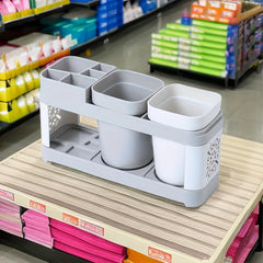 Hollow Toothbrush and Toothpaste Holder Set for Bathroom Storage