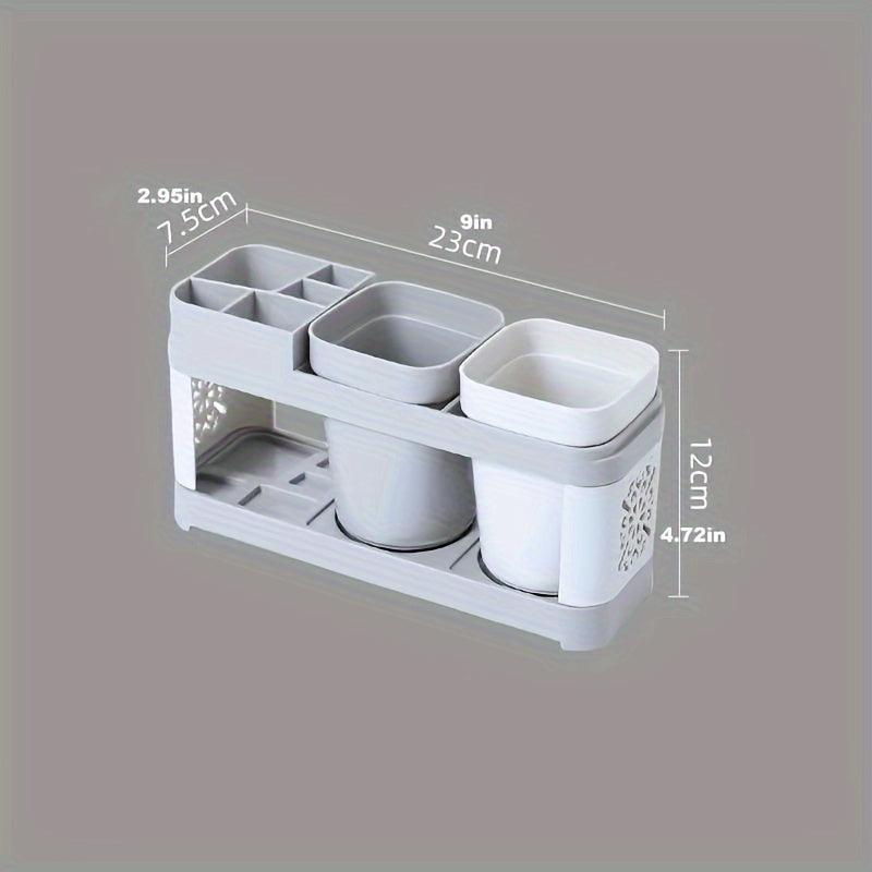Hollow Toothbrush and Toothpaste Holder Set for Bathroom Storage