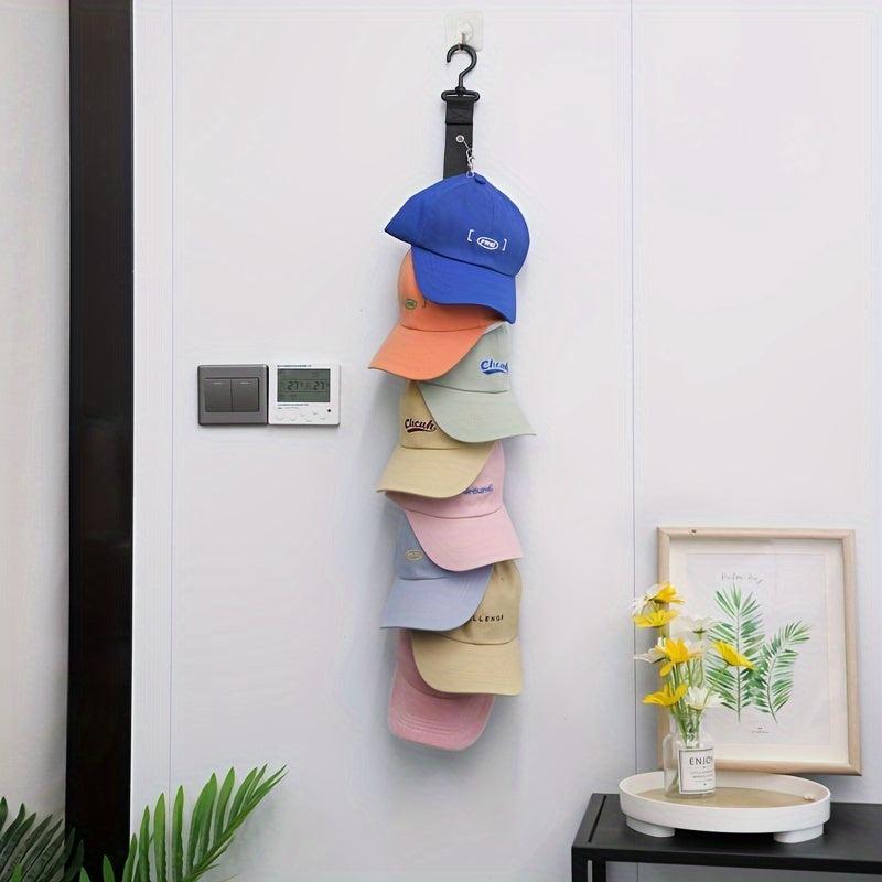 Baseball Cap Storage Organizer with Eight Clips - Holds Up To 16 Caps