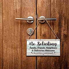 No Soliciting Signs For House - Wood Welcome Sign For Front Door