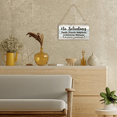 No Soliciting Signs For House - Wood Welcome Sign For Front Door