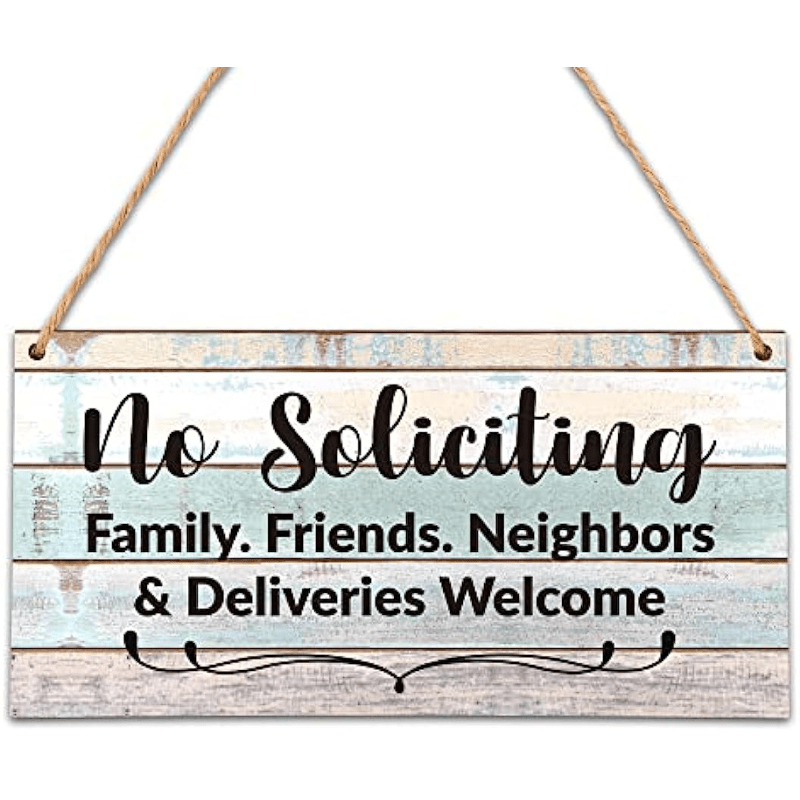 No Soliciting Signs For House - Wood Welcome Sign For Front Door