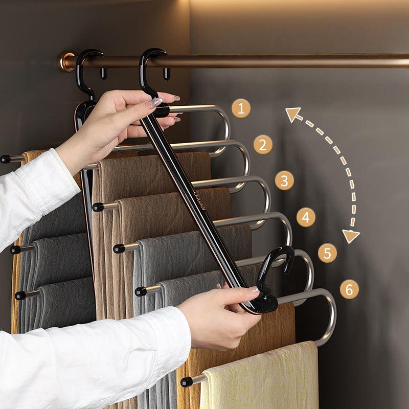 Folding Trouser Hanger with Non-Slip Pants Storage