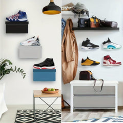 6pcs Acrylic Shoe Display Racks Wall Mounted Floating Shelves