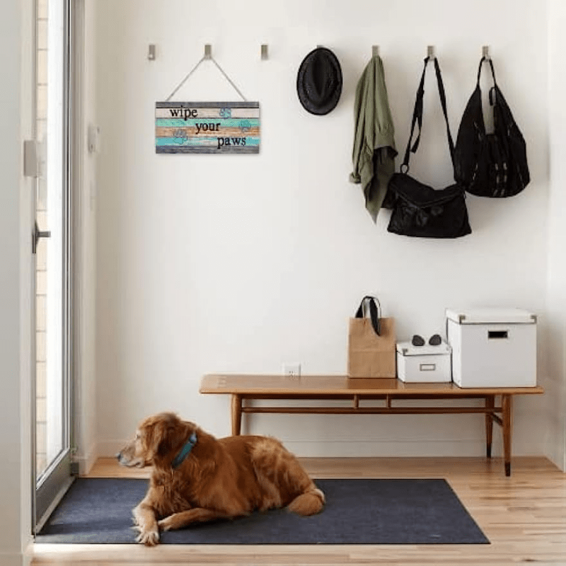 Feline Fun Wooden Wipe Your Feet Sign