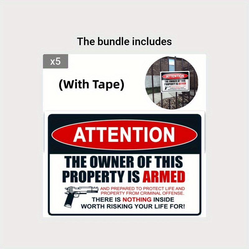 Indoor Outdoor Armed Safety Signs For Family Protection
