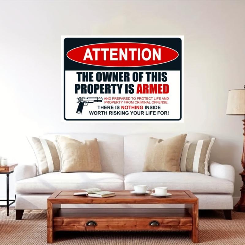 Indoor Outdoor Armed Safety Signs For Family Protection