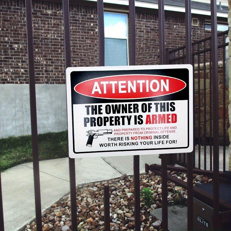 Indoor Outdoor Armed Safety Signs For Family Protection