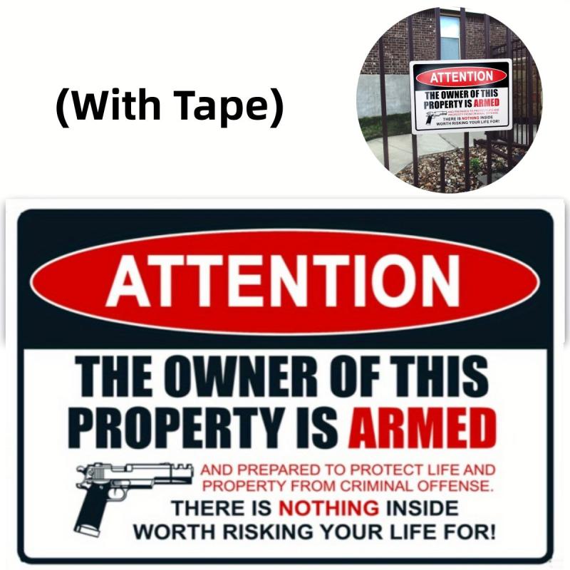 Indoor Outdoor Armed Safety Signs For Family Protection