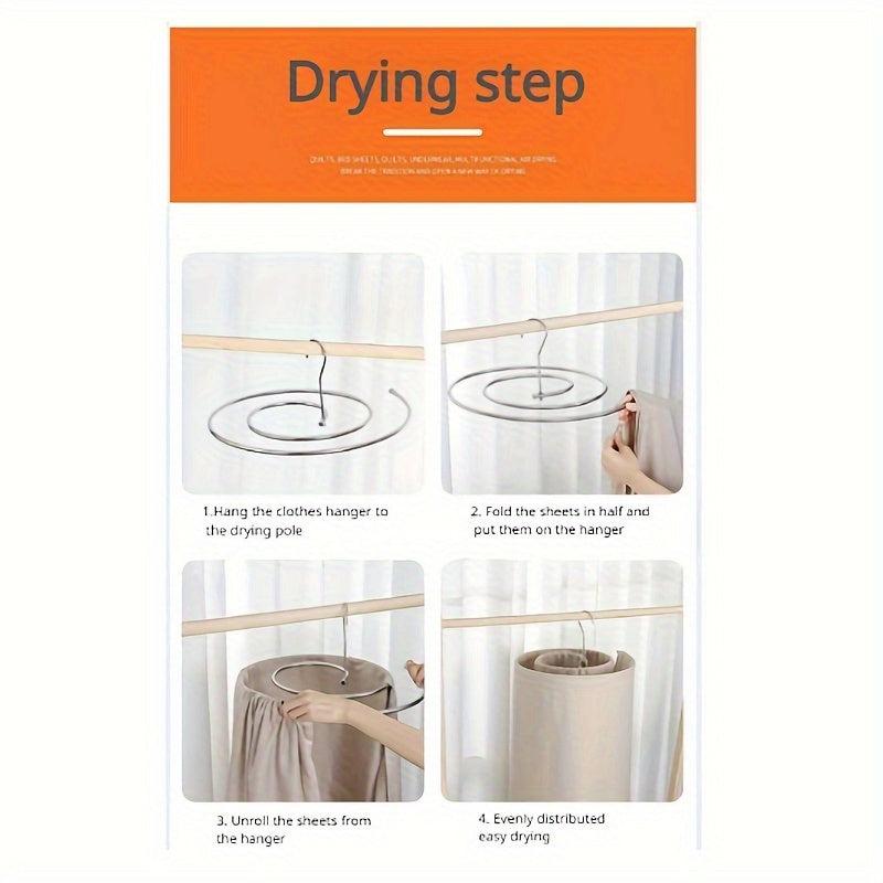 Quilt Drying Rack Foldable Round Clothes Hanger
