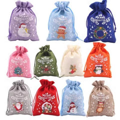 5pcs Multicoloured Christmas Candy Gift Wrap Drawstring Bag