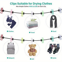Portable Retractable Clothesline with 12 Clips
