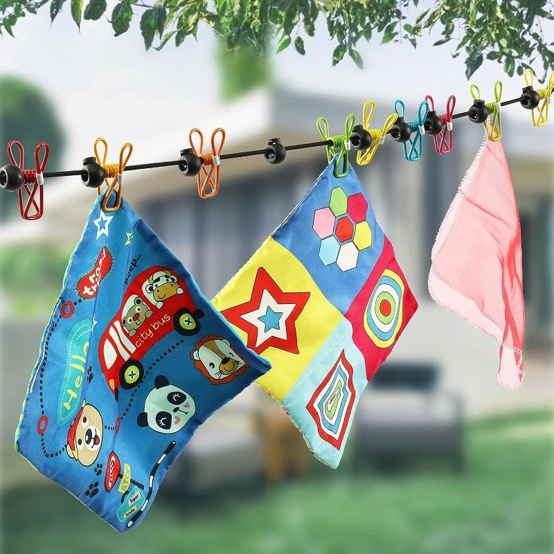 Portable Retractable Clothesline with 12 Clips