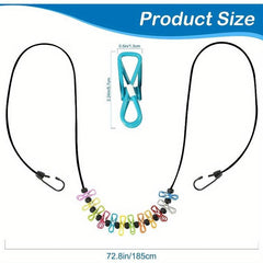 Portable Retractable Clothesline with 12 Clips