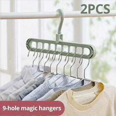 2pcs Reusable Hanger Storage Rack for Garments - Foldable and Multifunctional