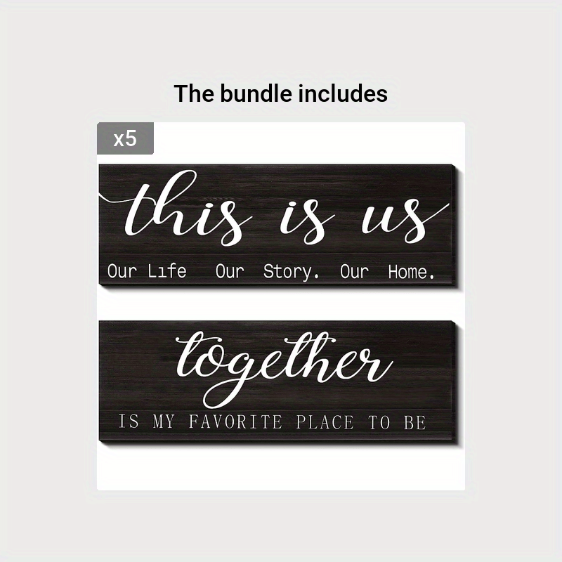 Our Life Our Story Home Wall Sign - Rustic Wooden Decoration Set