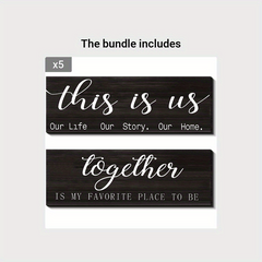 Our Life Our Story Home Wall Sign - Rustic Wooden Decoration Set